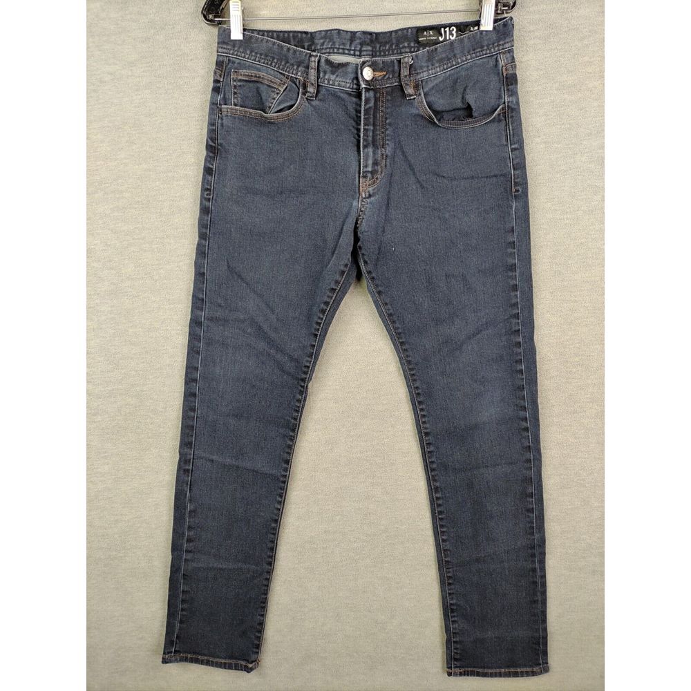 Armani Exchange Mens Jeans 32 Dark Blue Denim J13 Slim Stretch Classic Designer
